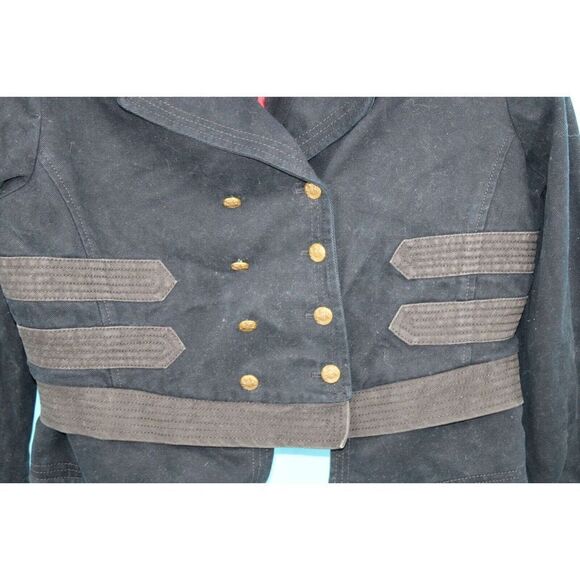 Vintage Polo Ralph Lauren Button Up Military Band Jacket Women XL Navy Blue - Picture 3 of 8